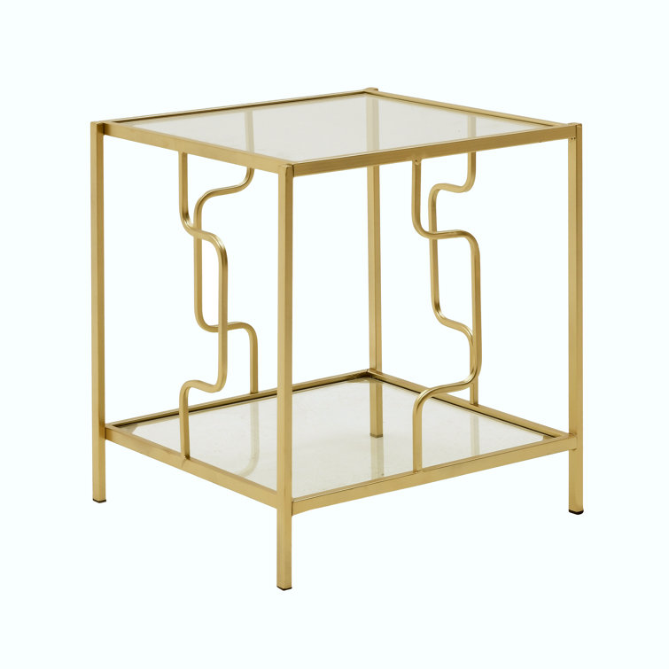 Canora Grey METAL/GLASS COFFEE TABLE GOLDEN 424245 Wayfair.co.uk
